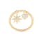 White Sapphire Round Ring, Yellow Gold Plated Sterling Silver