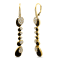 18K Yellow Gold Contrasting Black and White Diamond Earrings 3.59ctw