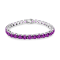 5.00mm Round Amethyst Sterling Silver Bracelets