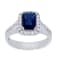 3.36 cttw Simlated Sapphire Cubic Zirconia Halo Engagement Ring,
Sterling Silver