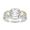 2.66 cttw Cushion-Cut Cubic-Zirconia 2-Tone Engagement Ring, 14k
Gold-Plated on Sterling Silver