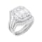 3.84 cttw Baguette-Cut Cubic Zirconia Bridal Ring Set, Sterling Silver