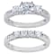 2.21 cttw Round-Cut Cubic-Zirconia 2-Peice Bridal Ring Set, Sterling Silver