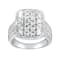 2.78 cttw Round Cut Cubic Zirconia Cluster-Style Cocktail Ring, Sterling Silver