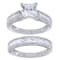 4.98 cttw Princess-Cut Cubic Zirconia 2-Piece Bridal Set Ring, Sterling Silver