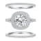 3.17 cttw Brilliant Round-Cut Cubic-Zirconia 3-Peice Bridal Ring Set,
Sterling Silver