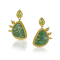 Classic Collection Earrings in 22kt & 18kt gold set with Variscite
and Tsavorite Garnets