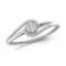 Diamond Cluster Swirl Ring in Sterling Silver