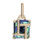 BELLARRI 14kt Rose Gold Abalone and London Blue Topaz Enhancer from the
Anastasia Collection