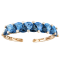 BELLARRI 14kt Rose Gold Swiss Blue and London Blue Topaz Bangle, Colors
of Passion Collection.