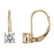 18K Yellow Gold Sterling Silver Cubic Zirconia 5mm Round Cut Leverback
Dangle Earrings