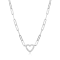 925 Sterling Silver Cubic Zirconia Open Heart Paper Clip Necklace,
18" + 2" Extension