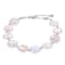 Sterling Silver Genuine White Pearl and bead adjustable bracelet 7"
ext. 1.5"