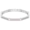 Pink Enamel Bangle Bracelet in Sterling Silver 2.24ctw