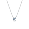 10 Karat White Gold White Sapphire Pendant Necklace For Women