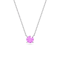 10 Karat White Gold Pink Sapphire Pendant Necklace For Women