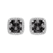 Cushion Shape Black Diamond And Round White Diamond Halo Studs In 14k
White Gold (5.60 Cttw)