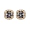 Cushion Shape Black Diamond And Round White Diamond Halo Studs In 14k
Yellow Gold (2.80 Cttw)