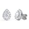 1.00Cttw Center Pear Shaped Lab-Grown Halo Diamond Earrings in 14K White
Gold (F-G, VS-SI, 1 Cttw)