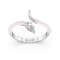 Pink Enamel and Lab Diamond Ring In Sterling Silver