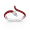 Red Enamel and Lab Diamond Ring In Sterling Silver