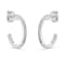 Pink Enamel and Lab Grown Diamonds Hoop Earrings In Sterling Silver