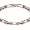 Red Enamel Paperclip Bracelet In Sterling Silver 1.6ctw
