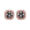 Cushion Shape Black Diamond And Round White Diamond Halo Studs In 14k
Rose Gold (2.80 Cttw)