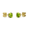 10 Karat Yellow Gold Peridot Stud Earrings For Women
