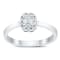 0.25Ct Petite halo Emerald cut ring with Round side stones Lab Grown
Diamond in 14K gold