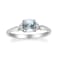 Gin & Grace 14K White Gold Blue Aquamarine with Diamond Ring