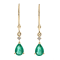Gin and Grace14K Yellow Gold Natural Zambian Emerald Earrings with Real Diamonds