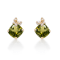 Gin & Grace 10K Yellow Gold Genuine Peridot and Real Diamond (I1) Earring