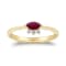 Gin and Grace 14K Yellow Gold Natural Ruby Ring with Real Diamonds