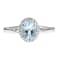 Gin & Grace 14K White Gold Aquamarine Ring with Diamond