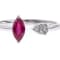 Gin and Grace 18K White Gold Ruby Ring with Diamonds
