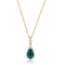 Gin and Grace 10K Yellow Gold Natural Zambian Emerald Pendant with Real Diamonds