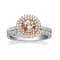 Gin & Grace 14K Two Tone Gold Real Diamond Ring (I1) with Genuine Morganite