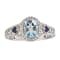 Gin & Grace 14K White Gold Aquamarine Ring with Diamond & Sapphire