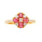Gin & Grace 18K Yellow Gold Real Diamond Ring (I1) with Genuine Ruby