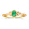 Gin & Grace 10K Yellow Gold Natural Zambian Emerald Ring with Real Diamonds