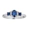 Gin & Grace 10K White Gold Diamond Wedding Engagement Ring with Blue Sapphire