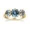 Gin & Grace 10K Yellow Gold Real Diamond Ring (I1) with Aquamarine
& London Blue Topaz
