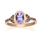 Gin & Grace 10K Rose Gold Real Diamond Ring (I1) with Genuine Morganite