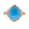 Gin and Grace 14K Yellow Gold Natural Turquoise Ring with Real Diamonds