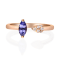 Gin & Grace 18K Rose Gold Real Diamond Ring (I1) with Genuine Tanzanite