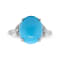 Gin and Grace 14K White Gold Natural Turquoise Ring with Real Diamonds
