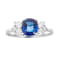 Gin & Grace 18K White Gold Diamond Ring with Blue Sapphire