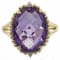 Gin & Grace 14K Yellow Gold Amethyst Ring with Diamond