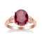Gin & Grace 14K Rose Gold Real Diamond Ring (I1) with Raspberry
color Natural Rhodolite Garnet